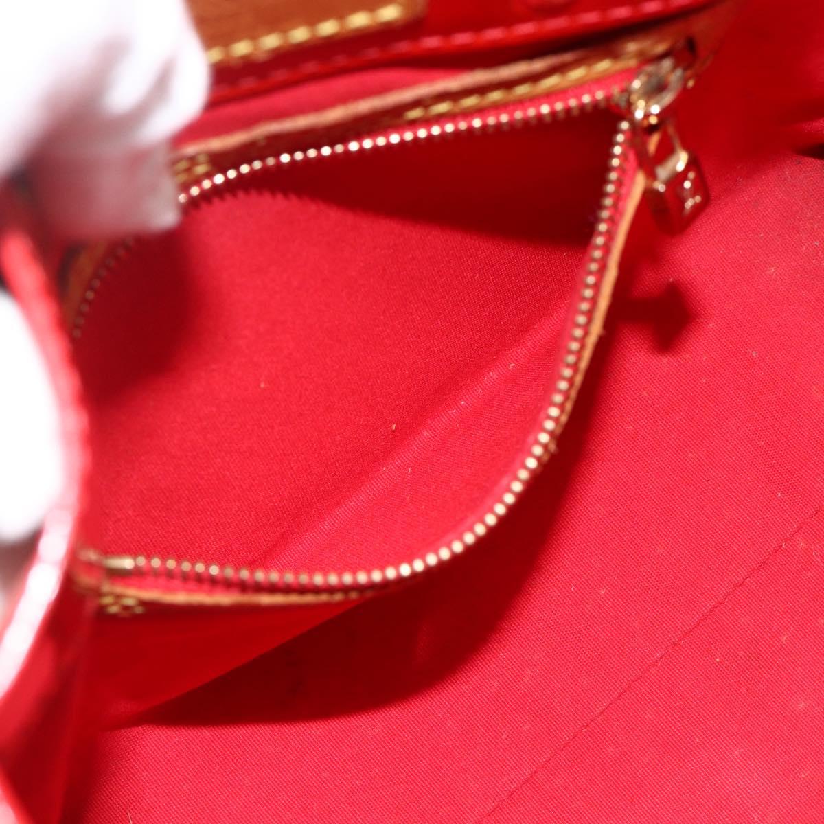 LOUIS VUITTON Monogram Vernis Reade PM Hand Bag Red Rouge M91088 LV Auth AMZ479