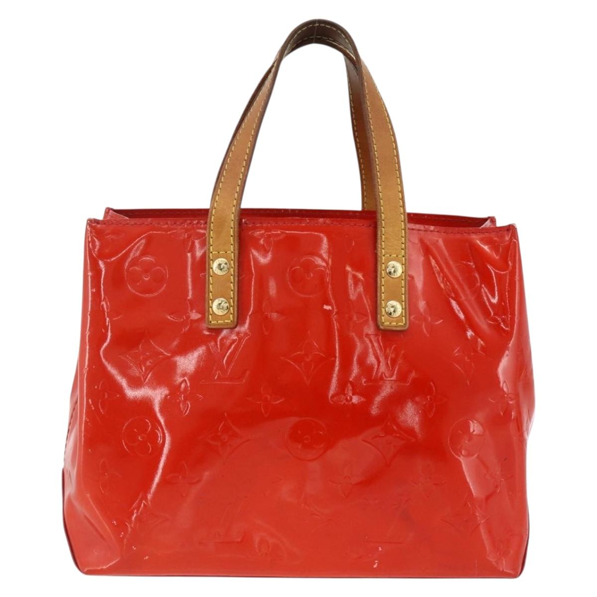 LOUIS VUITTON Monogram Vernis Reade PM Hand Bag Red Rouge M91088 LV Auth AMZ479