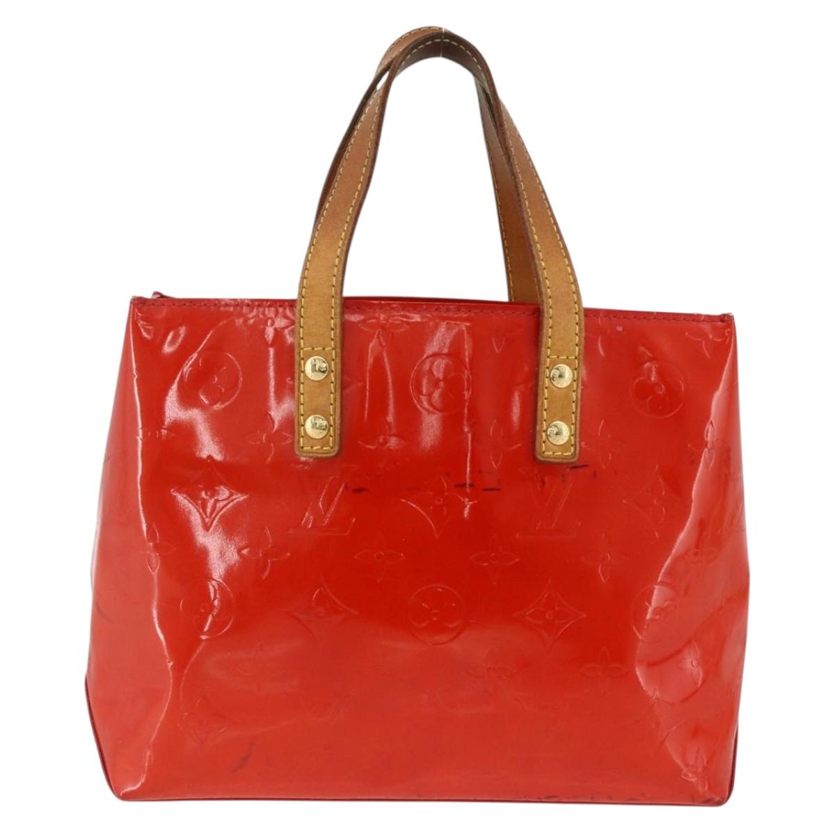 LOUIS VUITTON Monogram Vernis Reade PM Hand Bag Red Rouge M91088 LV Auth AMZ479
