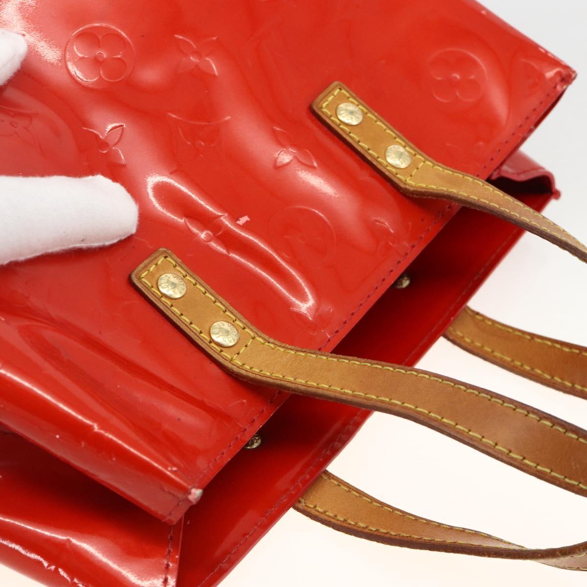 LOUIS VUITTON Monogram Vernis Reade PM Hand Bag Red Rouge M91088 LV Auth AMZ479