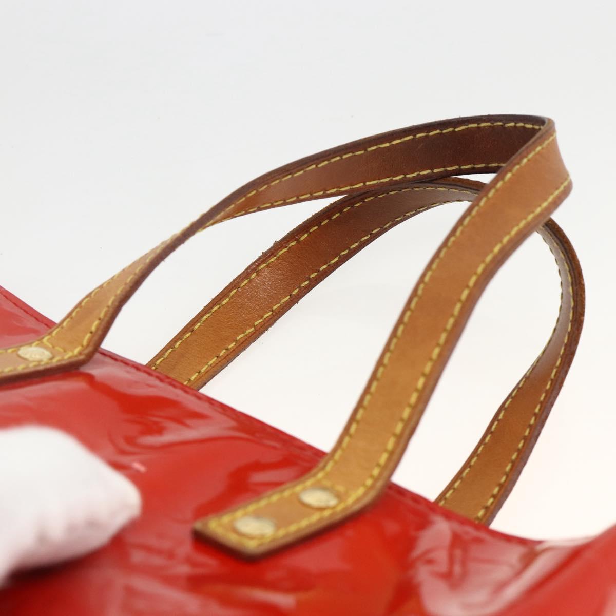 LOUIS VUITTON Monogram Vernis Reade PM Hand Bag Red Rouge M91088 LV Auth AMZ479