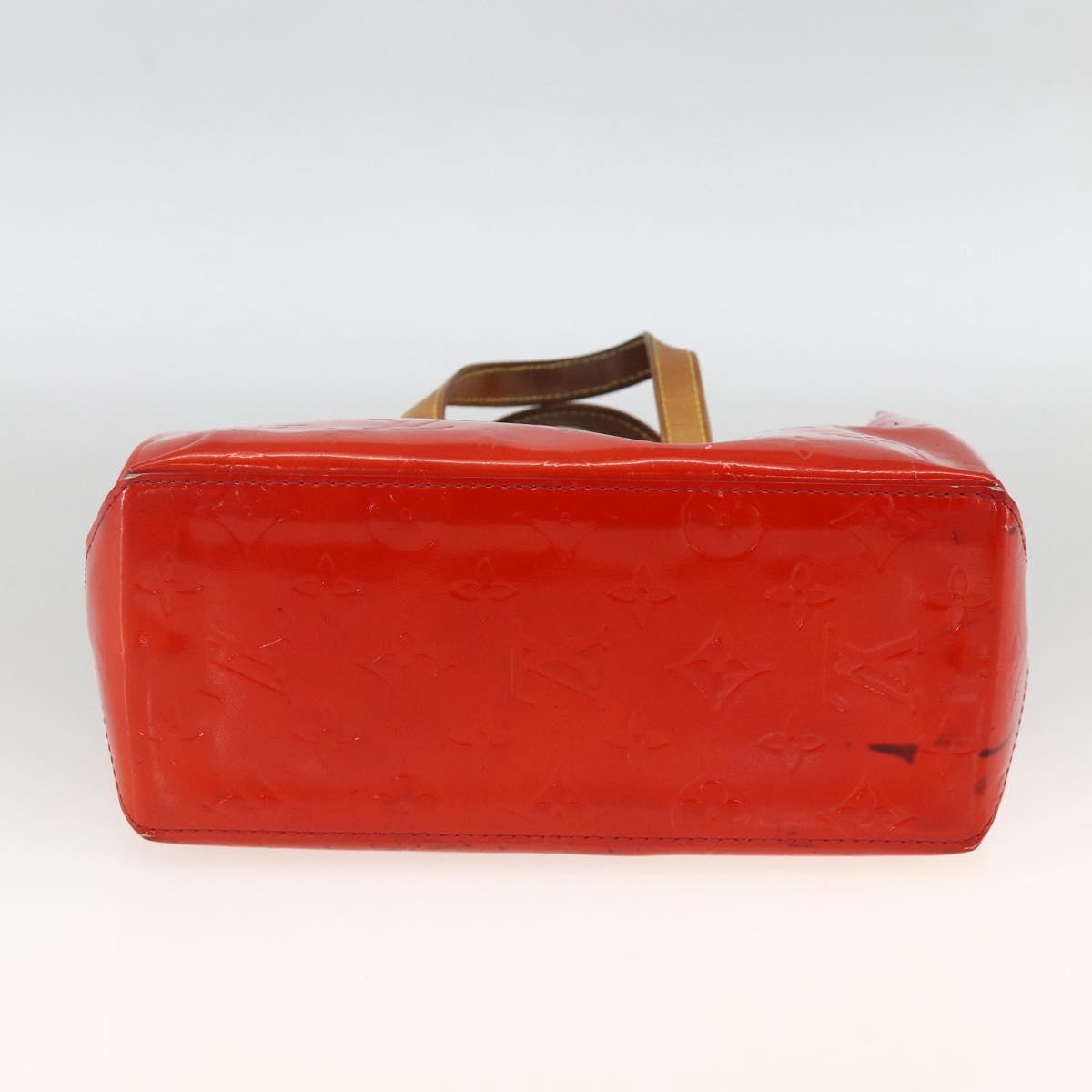 LOUIS VUITTON Monogram Vernis Reade PM Hand Bag Red Rouge M91088 LV Auth AMZ479
