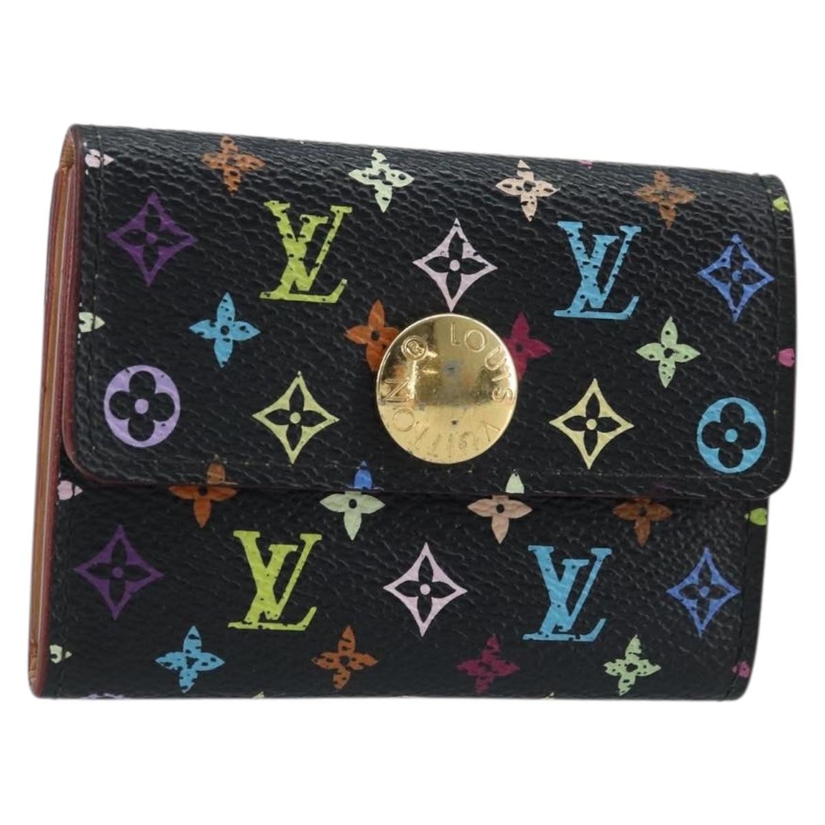 LOUIS VUITTON Multicolor Porte Monnaie Cozy Coin Purse Black M60007 Auth AMZ507