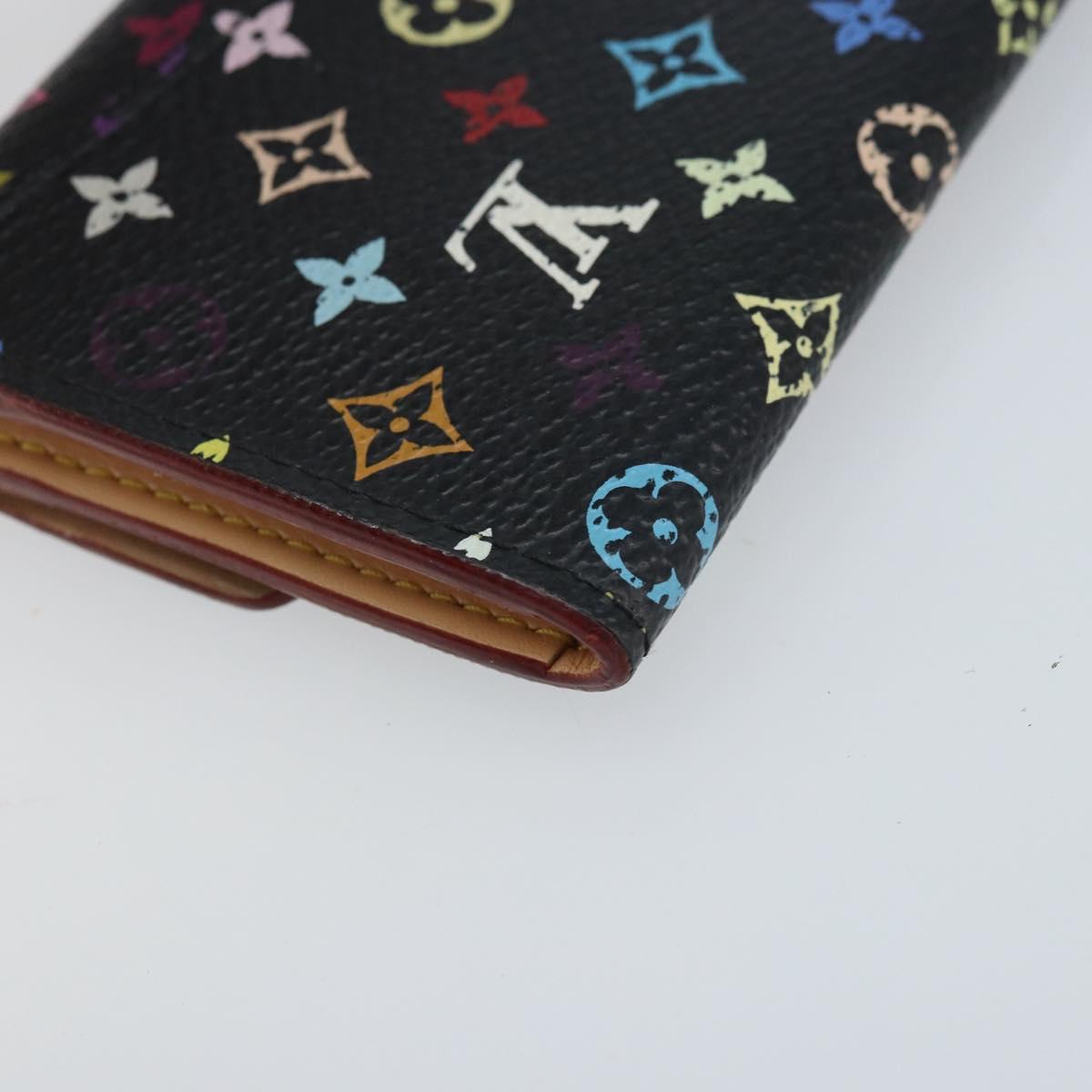 LOUIS VUITTON Multicolor Porte Monnaie Cozy Coin Purse Black M60007 Auth AMZ507