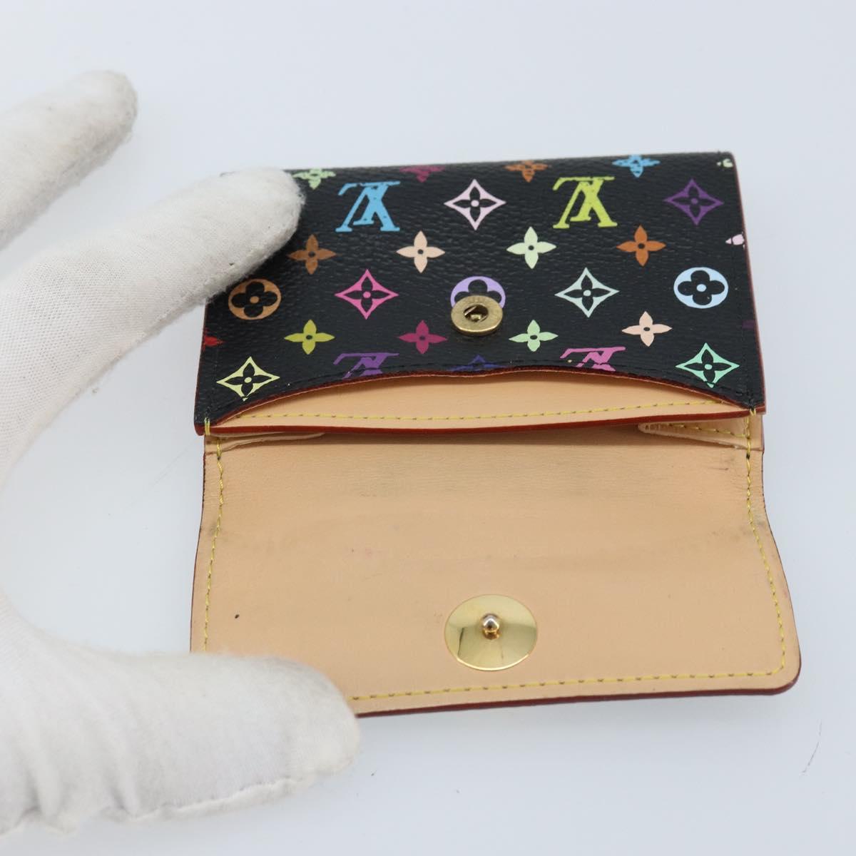 LOUIS VUITTON Multicolor Porte Monnaie Cozy Coin Purse Black M60007 Auth AMZ507
