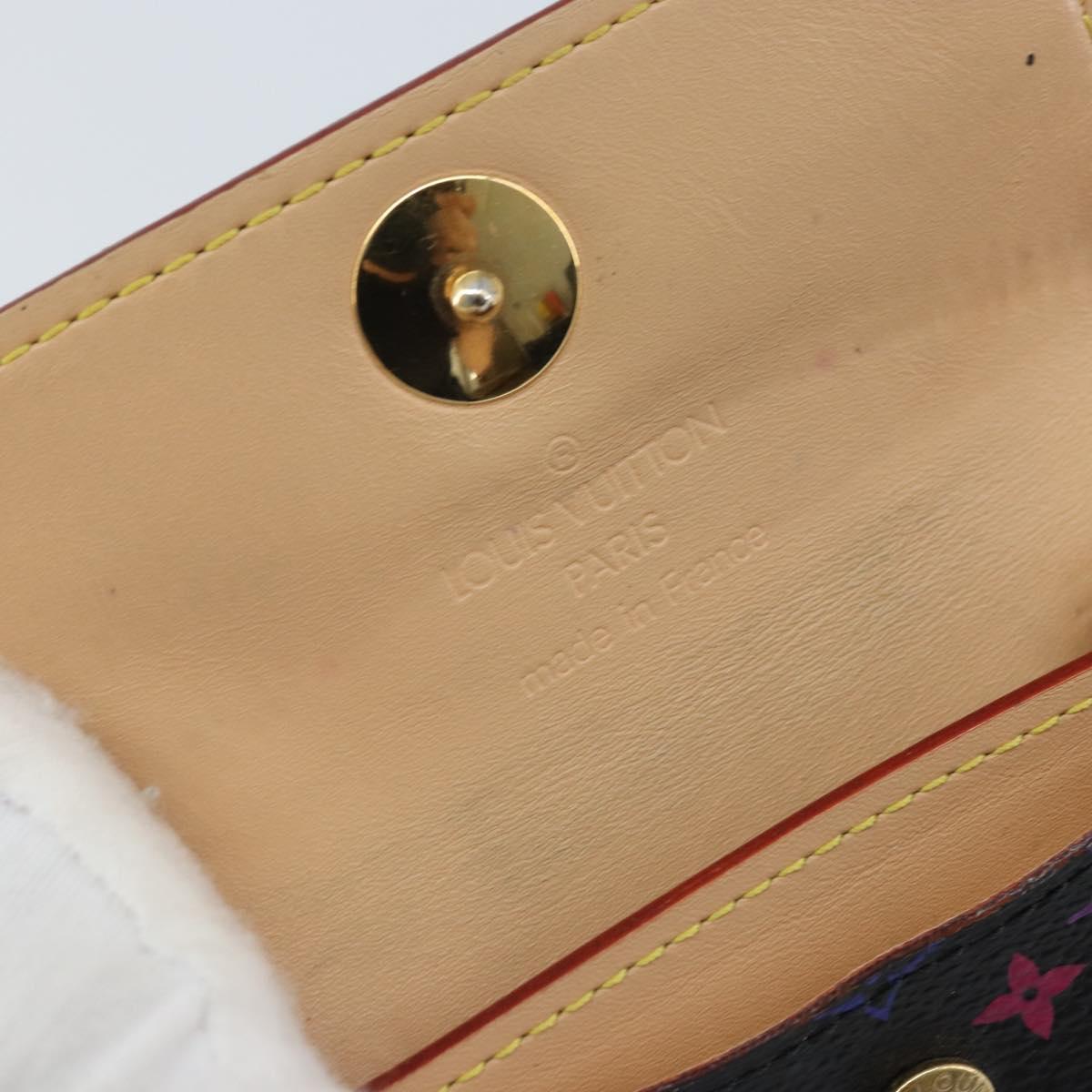 LOUIS VUITTON Multicolor Porte Monnaie Cozy Coin Purse Black M60007 Auth AMZ507