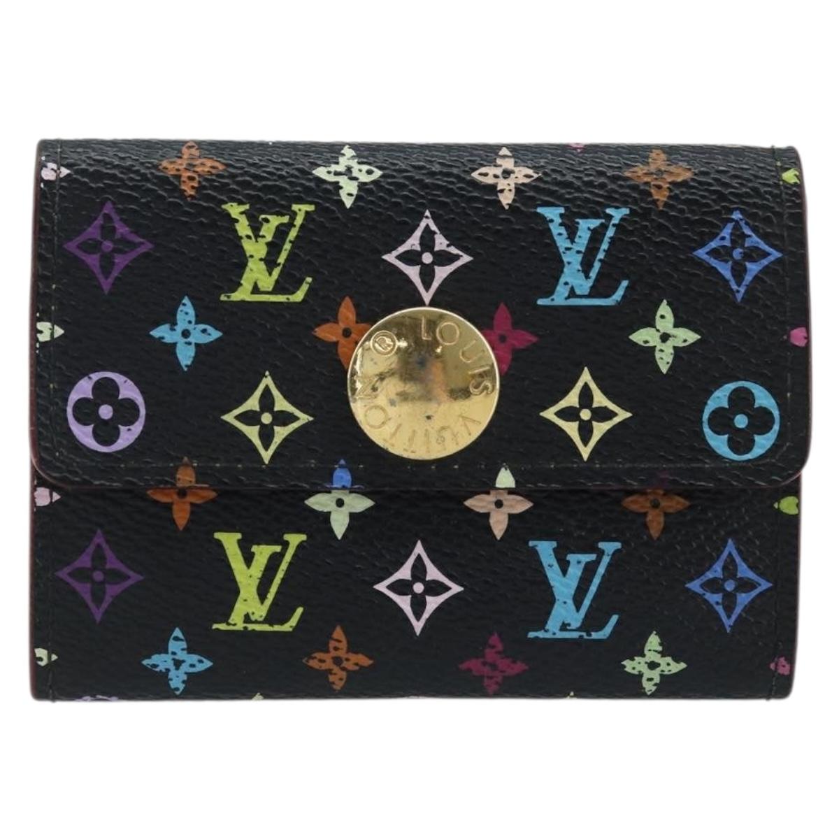 LOUIS VUITTON Multicolor Porte Monnaie Cozy Coin Purse Black M60007 Auth AMZ507