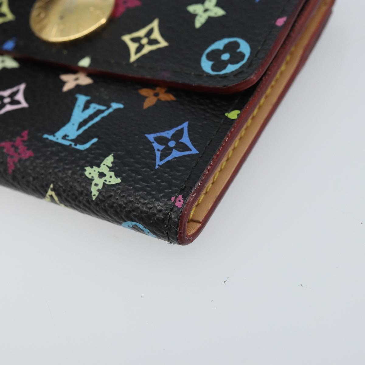 LOUIS VUITTON Multicolor Porte Monnaie Cozy Coin Purse Black M60007 Auth AMZ507