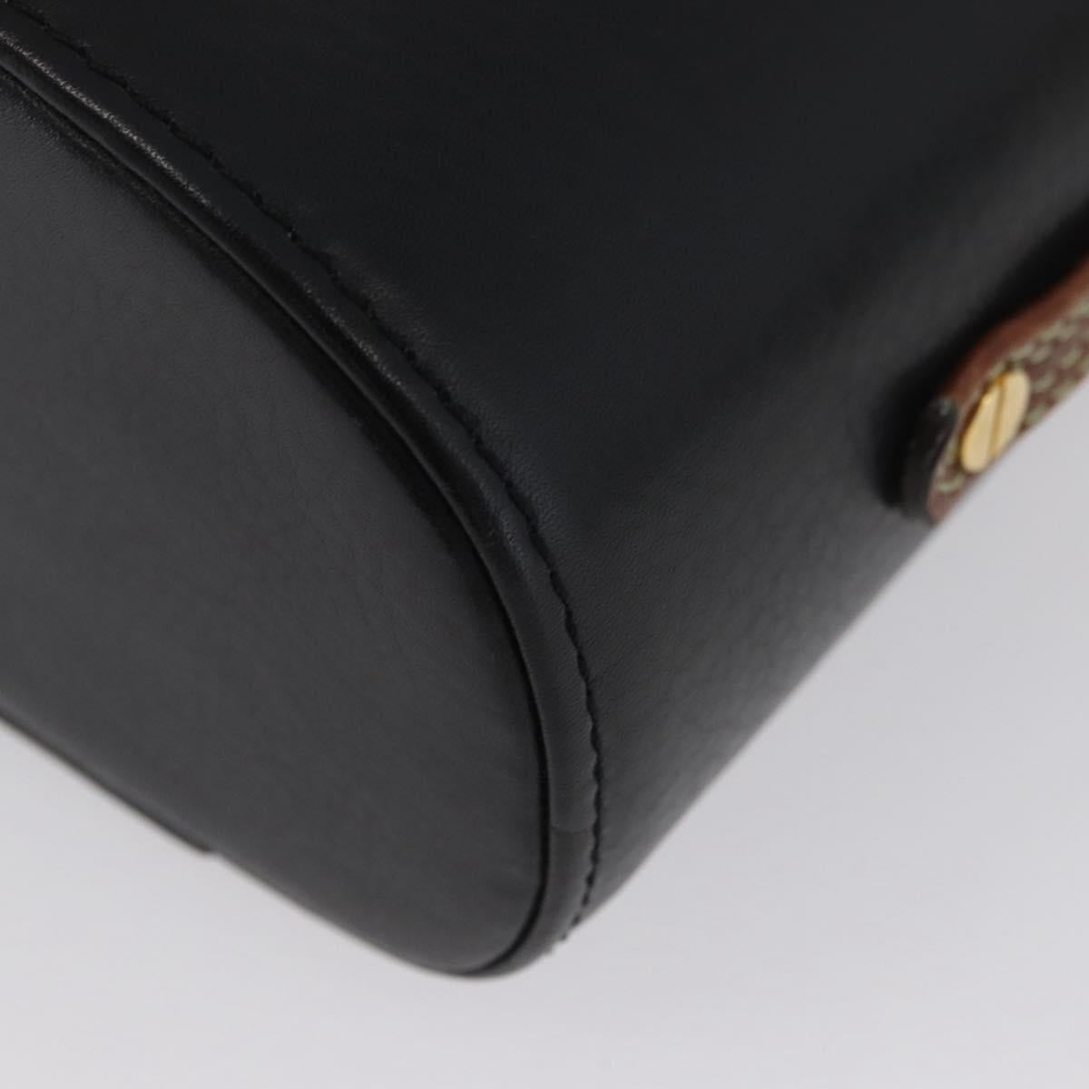 LOEWE Vanity Hand Bag Leather Black Gold Auth AMZ508