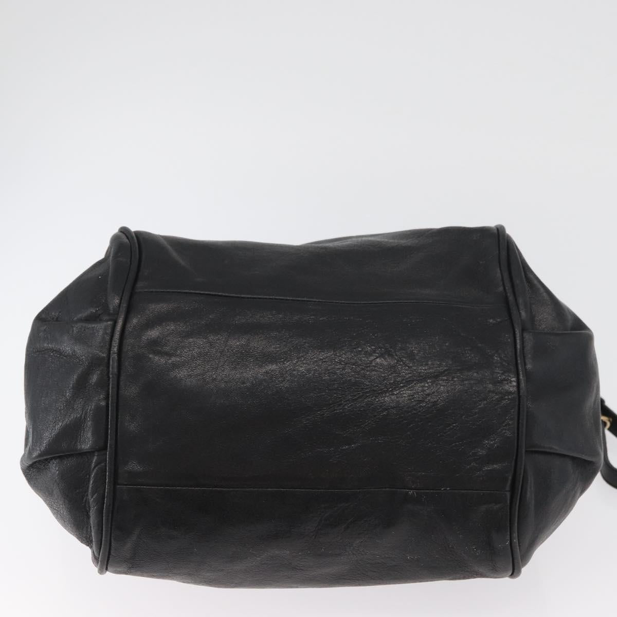 Chloe Etel Hand Bag Leather 2way Black Gold Auth AMZ510A