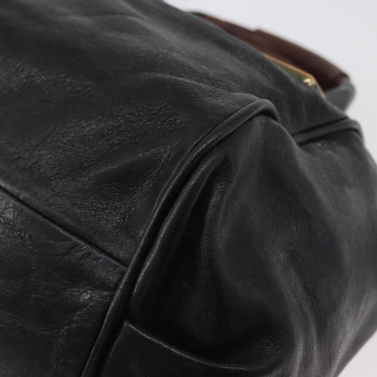 Chloe Etel Hand Bag Leather 2way Black Gold Auth AMZ510A