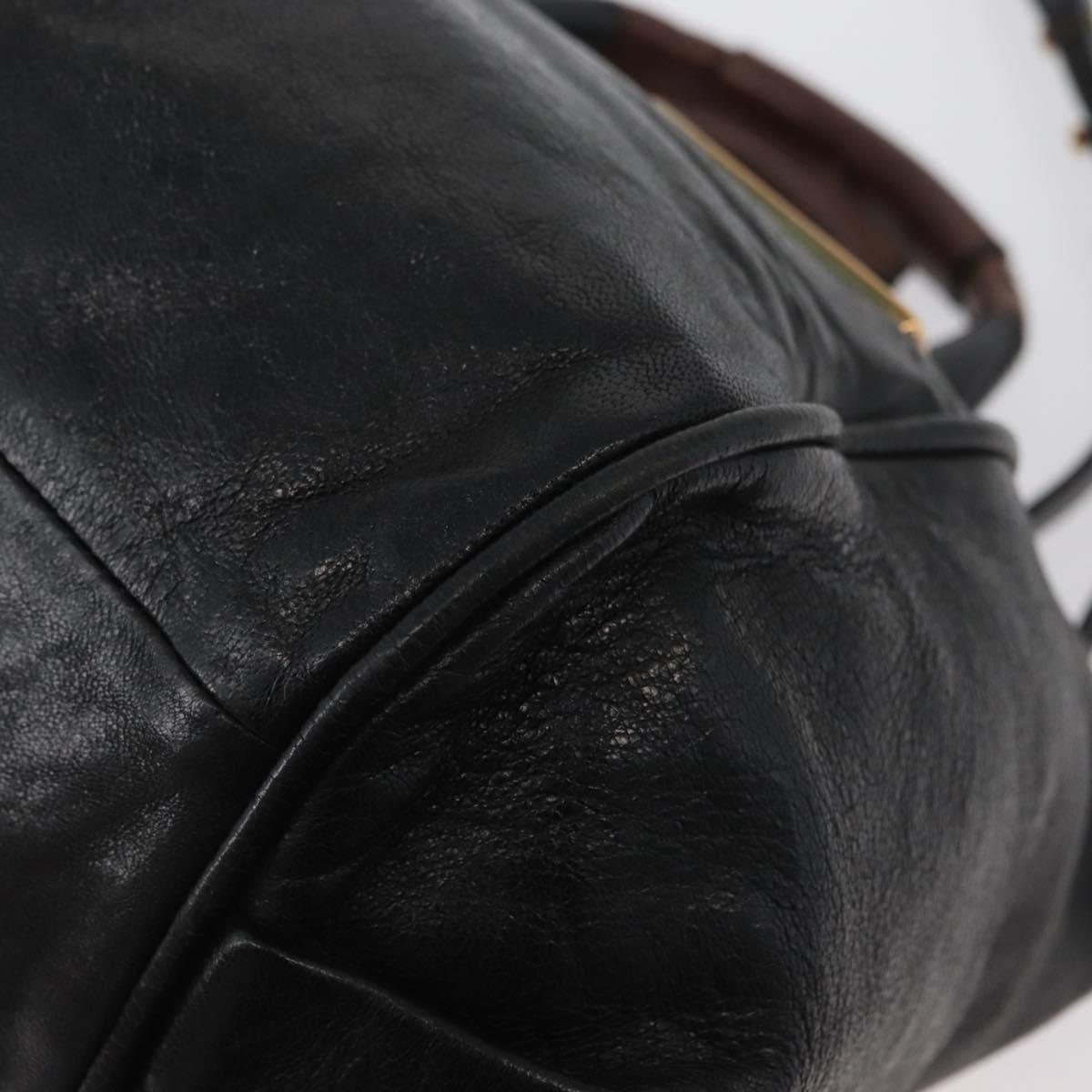 Chloe Etel Hand Bag Leather 2way Black Gold Auth AMZ510A