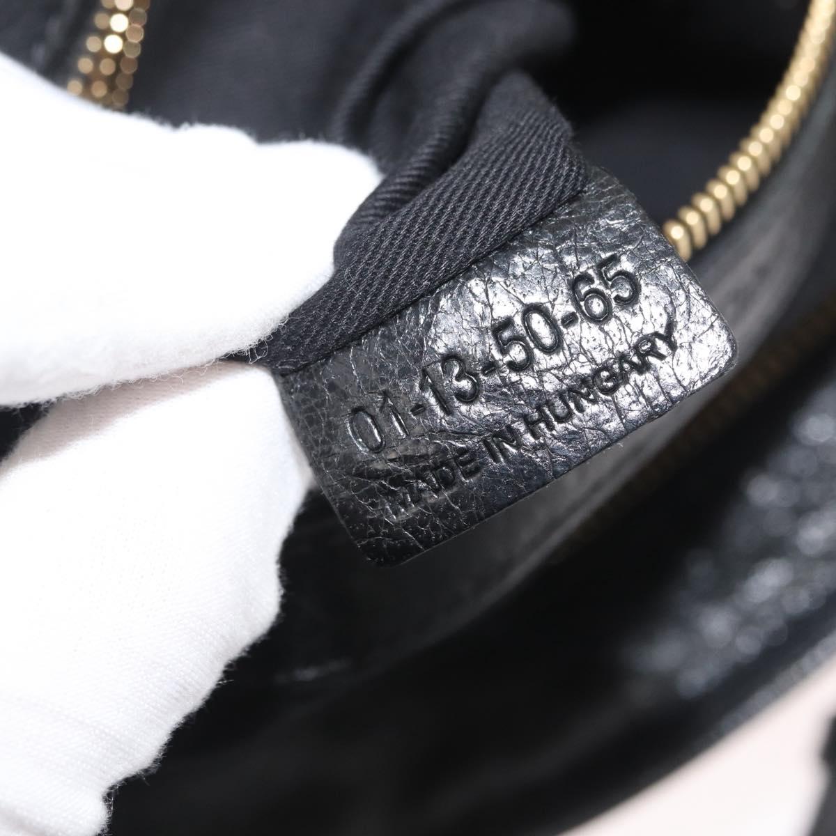 Chloe Etel Hand Bag Leather 2way Black Gold Auth AMZ510A
