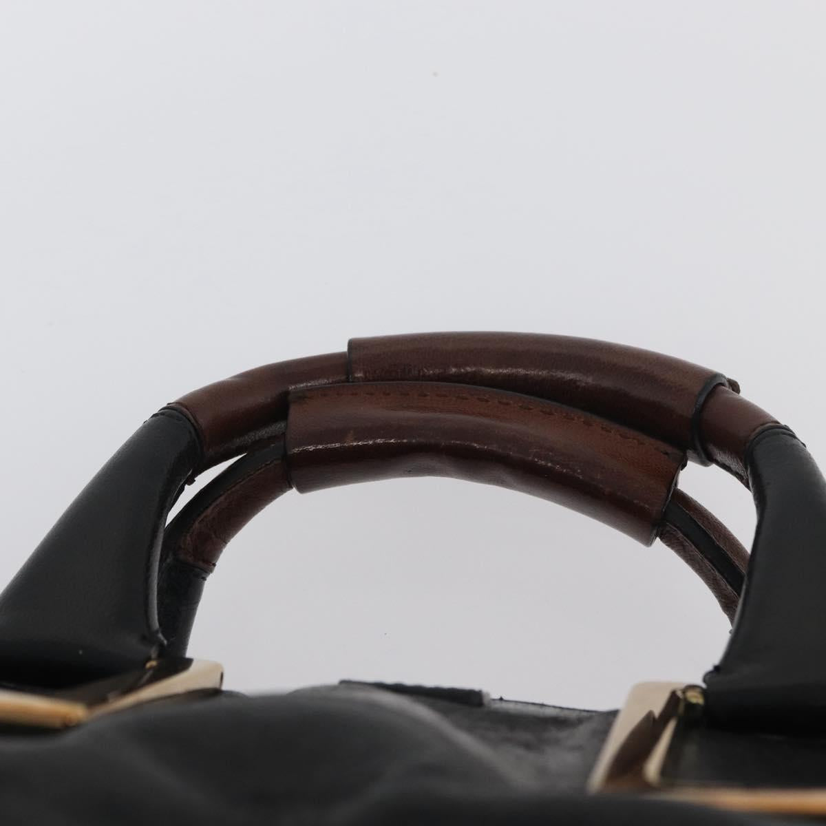 Chloe Etel Hand Bag Leather 2way Black Gold Auth AMZ510A
