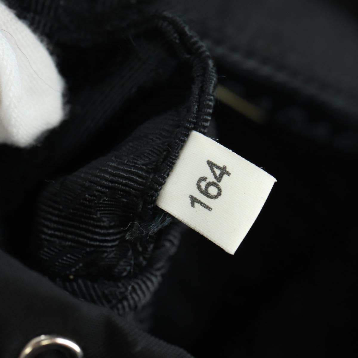 PRADA Chain Shoulder Bag Nylon Black Silver Auth AMZ520M