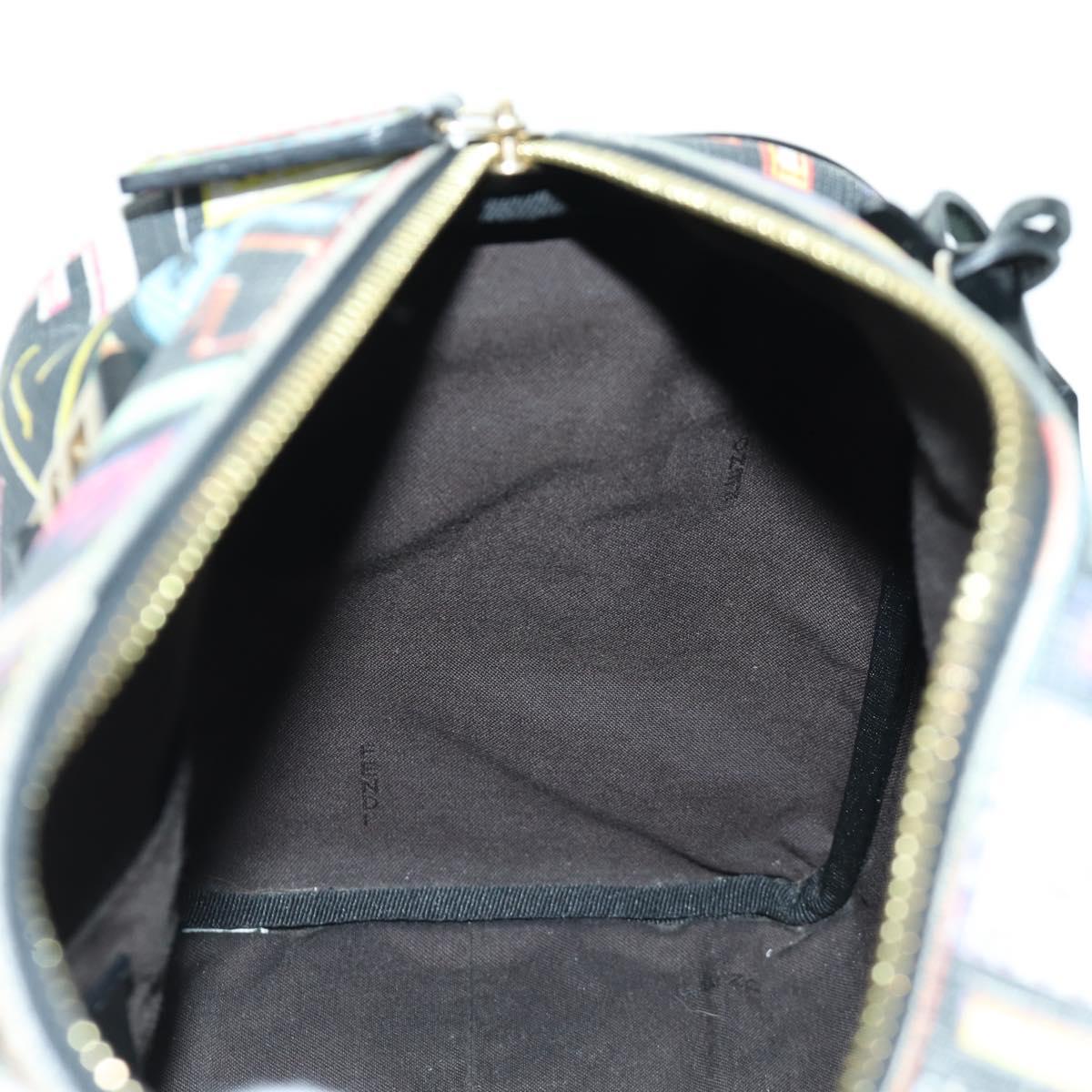 FENDI Zucca Canvas Hand Bag Black Gold Auth AMZ529SAM