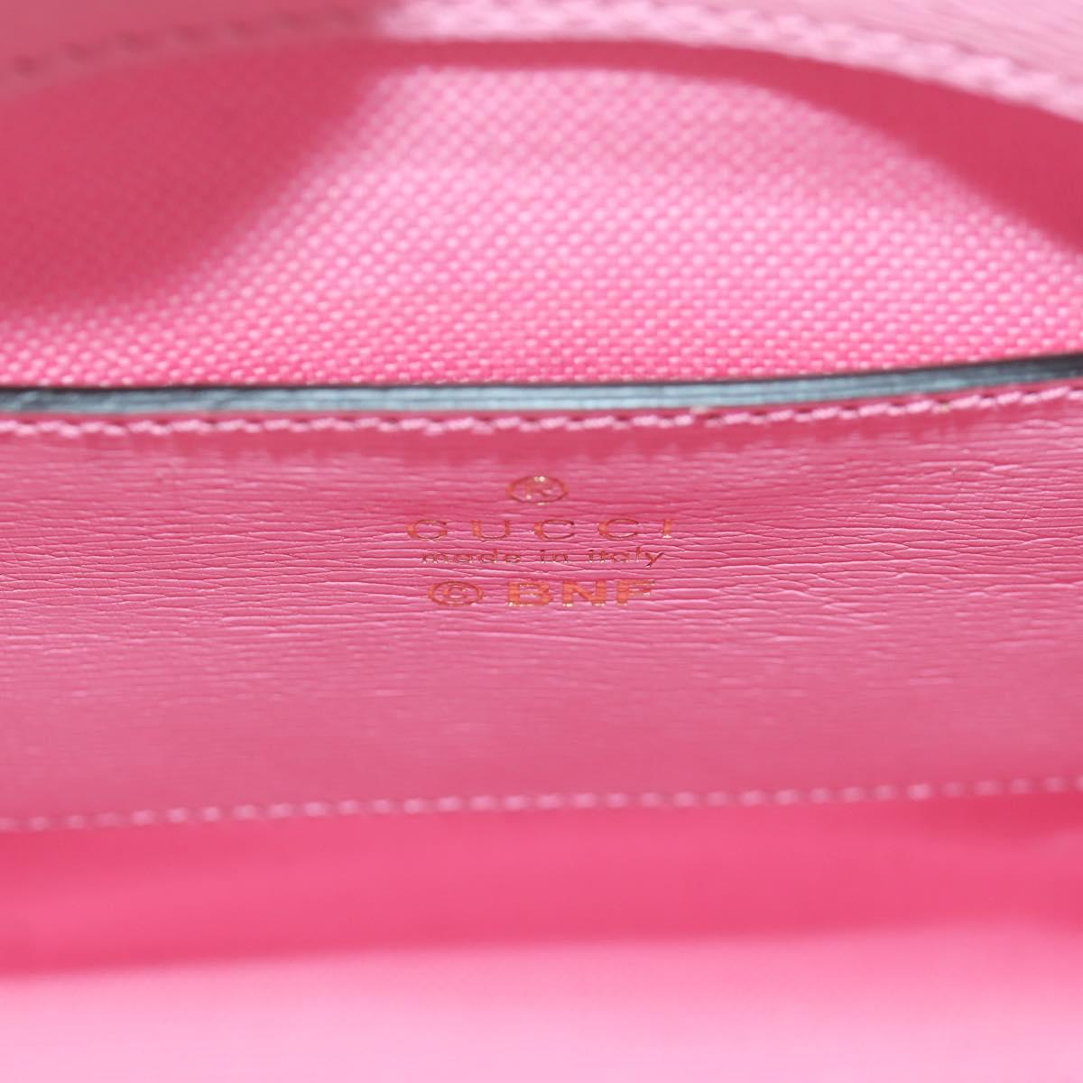 GUCCI Bananya Mini Tote Bag Leather 2way Pink Gold 671623 Auth AMZ535M