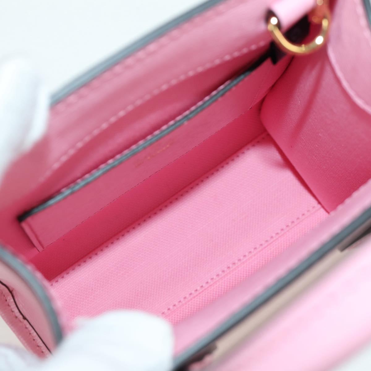 GUCCI Bananya Mini Tote Bag Leather 2way Pink Gold 671623 Auth AMZ535M
