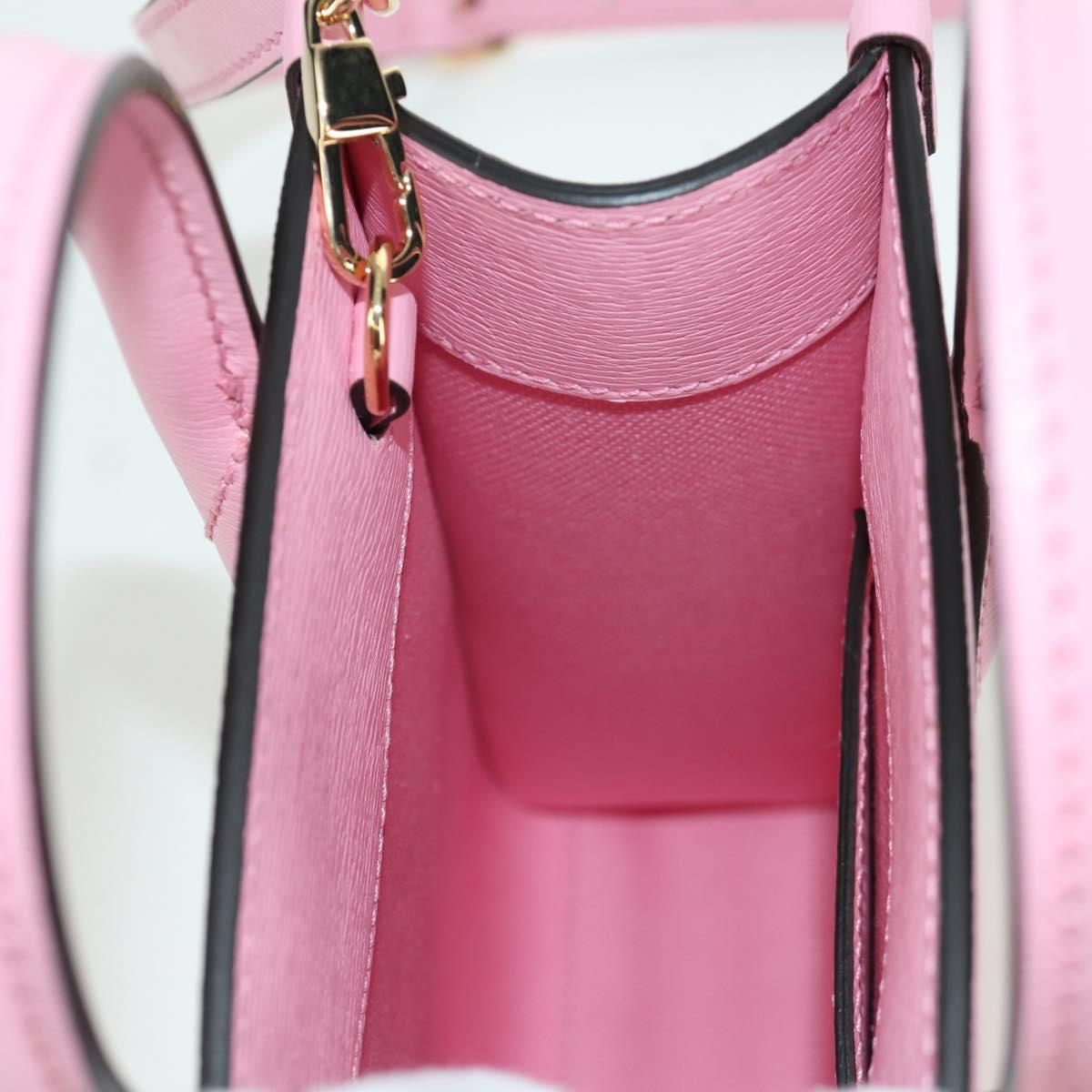 GUCCI Bananya Mini Tote Bag Leather 2way Pink Gold 671623 Auth AMZ535M