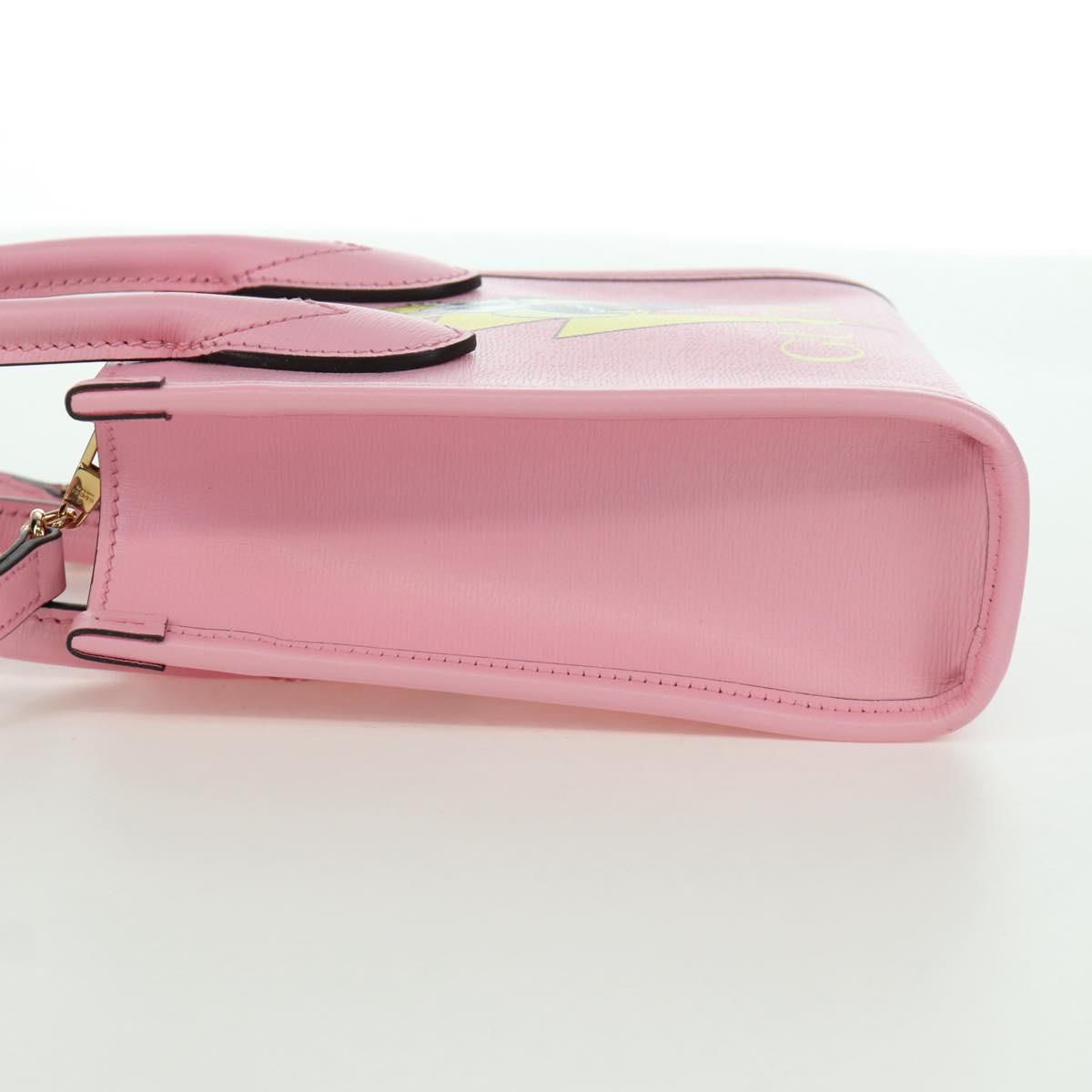 GUCCI Bananya Mini Tote Bag Leather 2way Pink Gold 671623 Auth AMZ535M