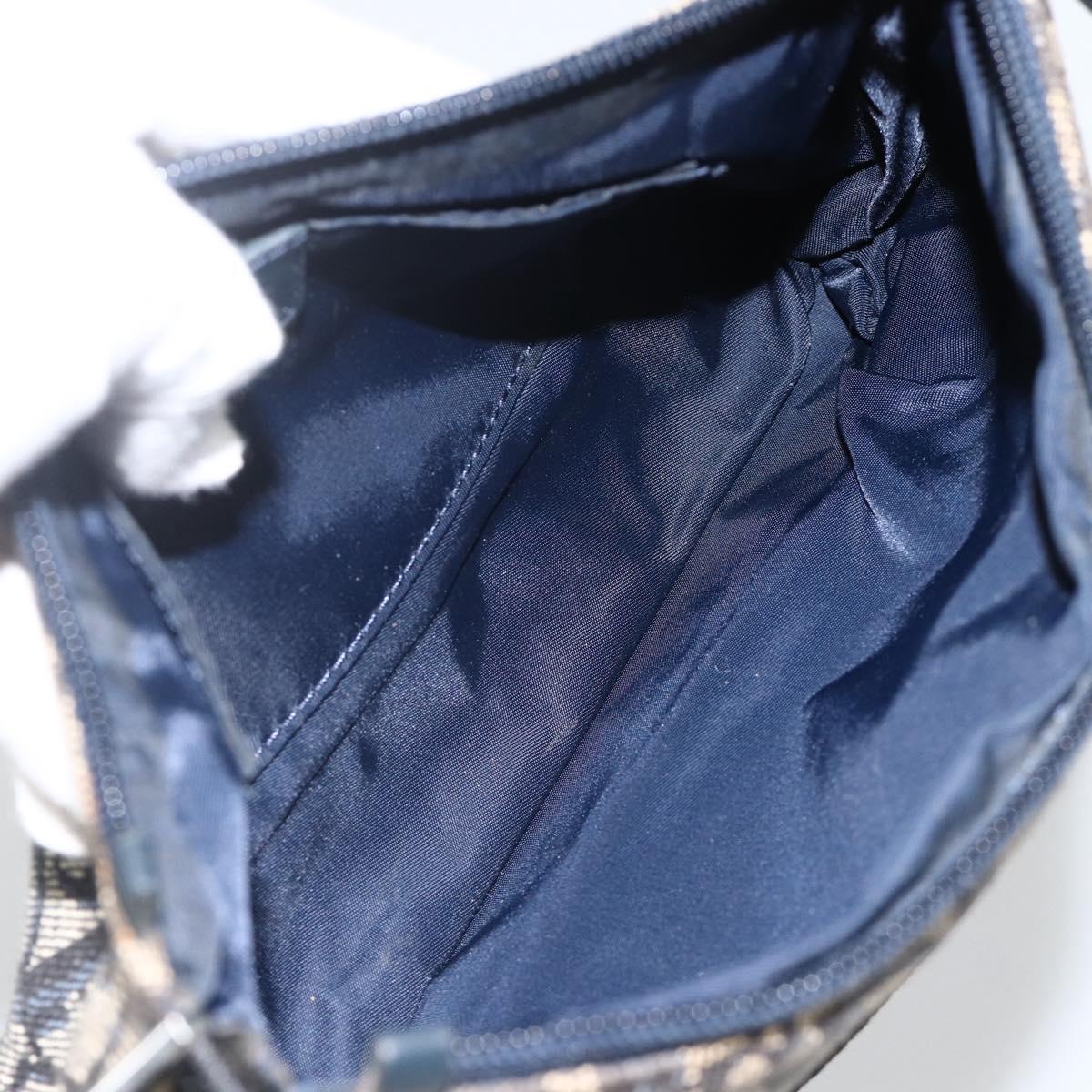 Christian Dior Trotter Canvas Shoulder Bag Navy Silver Auth AMZ538A
