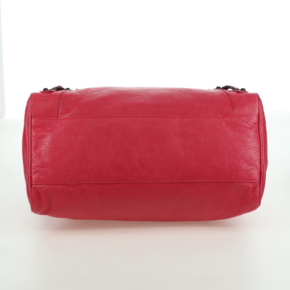 BALENCIAGA The City Hand Bag Leather 2way Red 235216 Auth AMZ544V