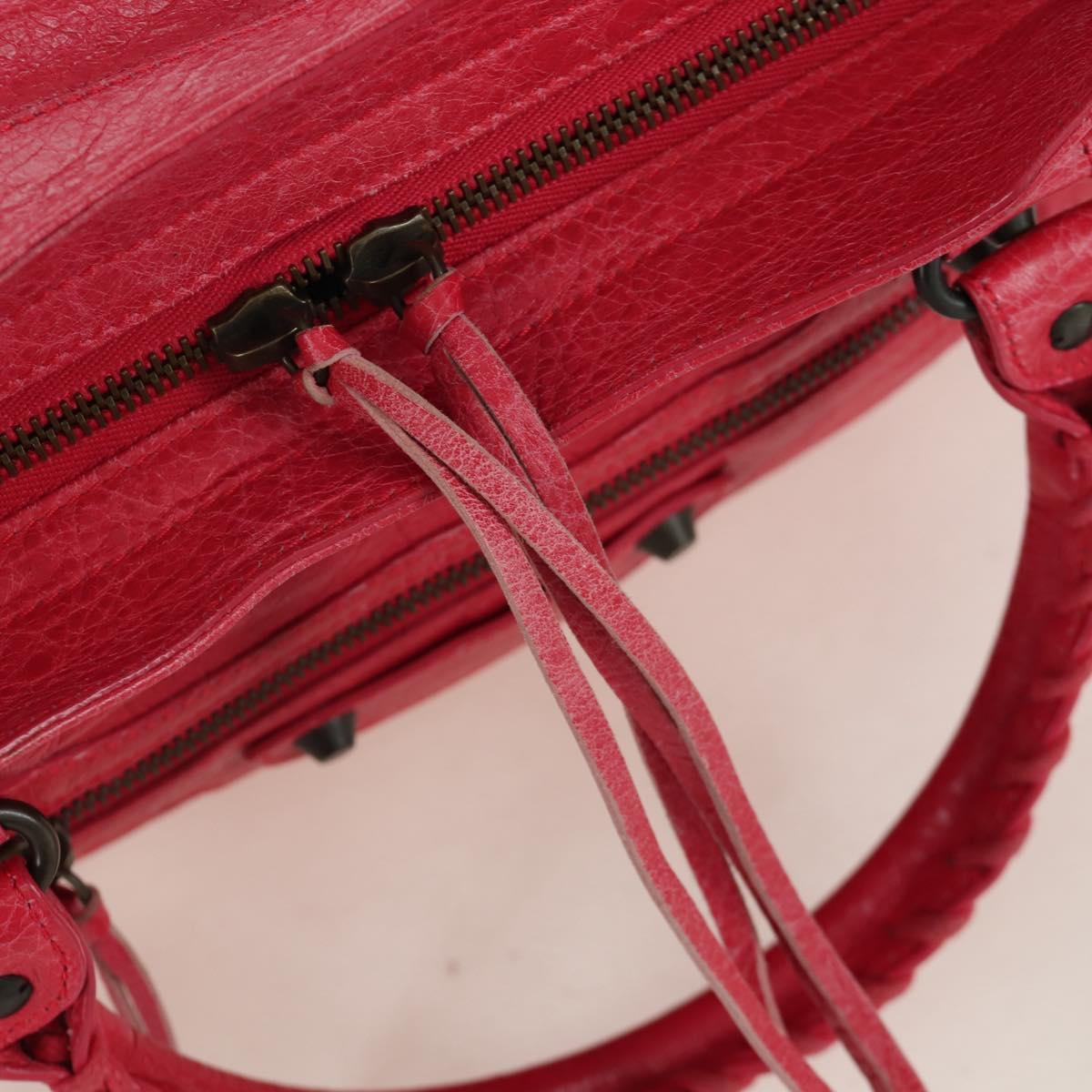 BALENCIAGA The City Hand Bag Leather 2way Red 235216 Auth AMZ544V