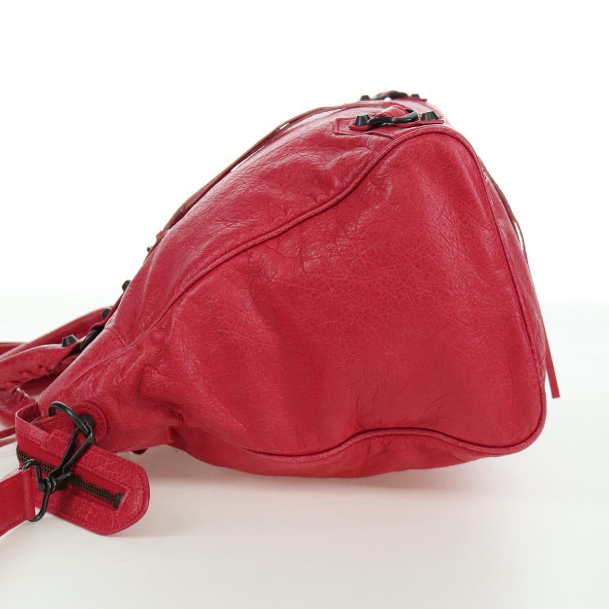 BALENCIAGA The City Hand Bag Leather 2way Red 235216 Auth AMZ544V