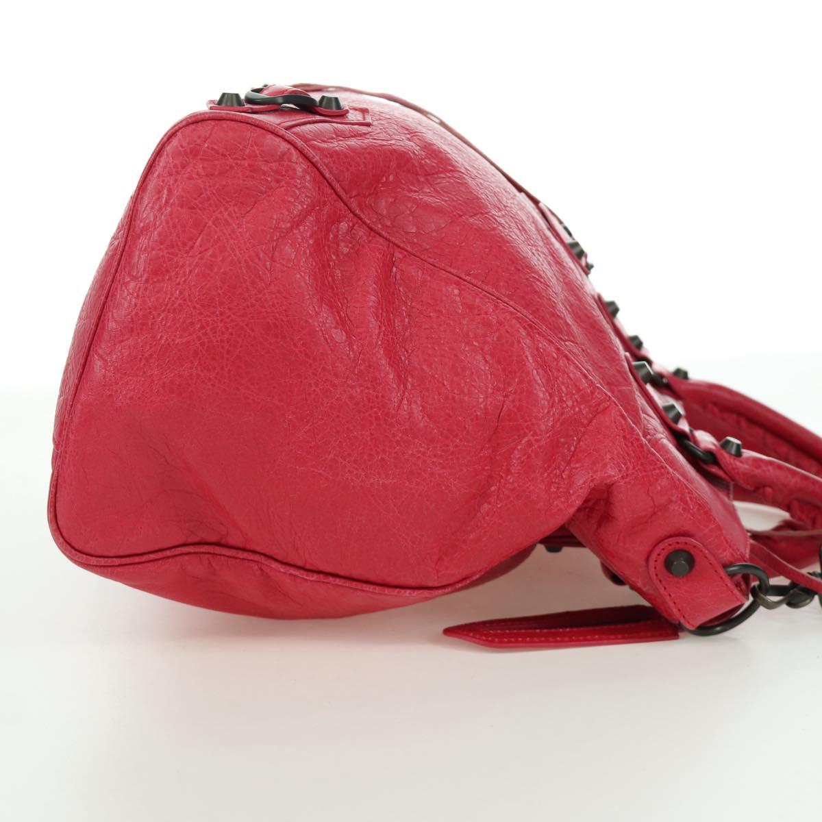 BALENCIAGA The City Hand Bag Leather 2way Red 235216 Auth AMZ544V