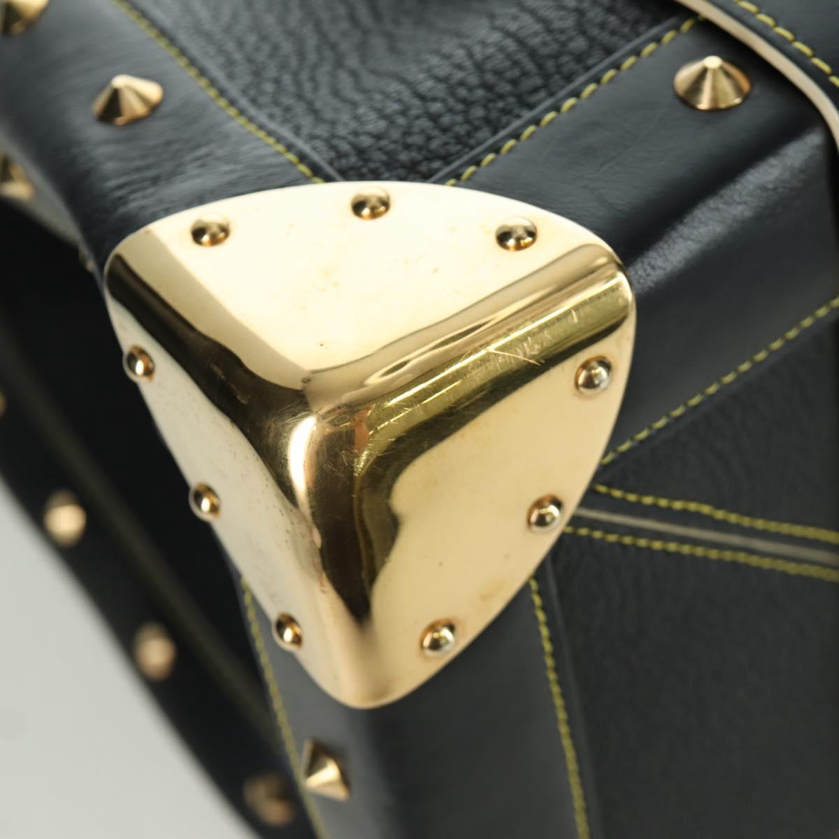 LOUIS VUITTON Suhari Extravagan Hand Bag Leather Black LV Auth AMZ548SM