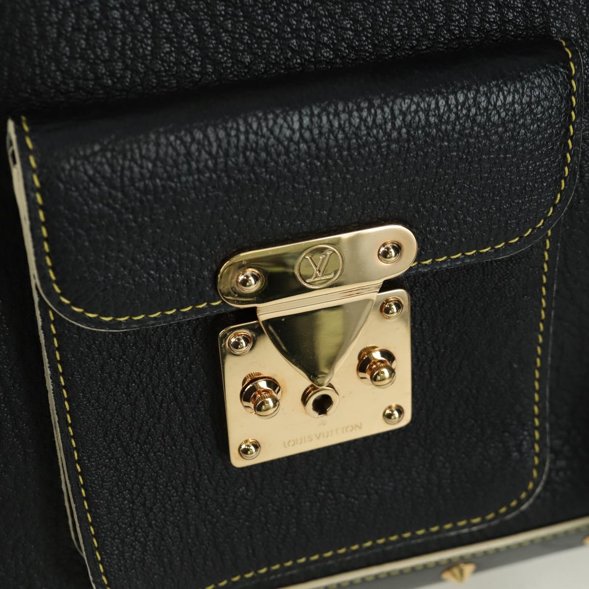 LOUIS VUITTON Suhari Extravagan Hand Bag Leather Black LV Auth AMZ548SM