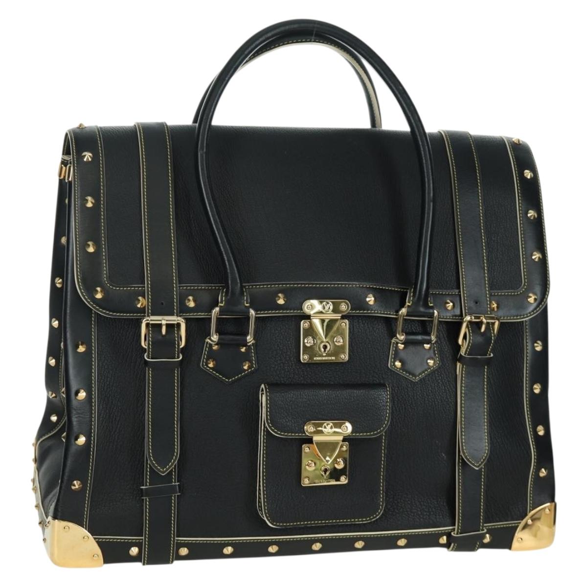 LOUIS VUITTON Suhari Extravagan Hand Bag Leather Black LV Auth AMZ548SM
