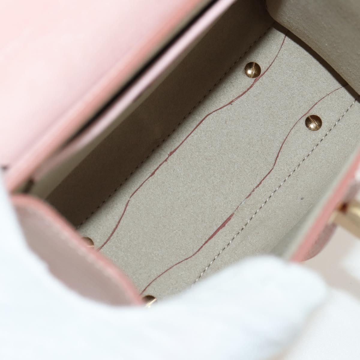 TOD’S Timeless T Hand Bag Leather 2way Pink Gold Auth AMZ549SAM