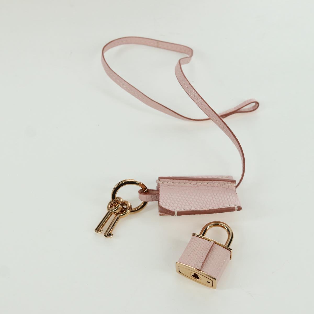 TOD’S Timeless T Hand Bag Leather 2way Pink Gold Auth AMZ549SAM