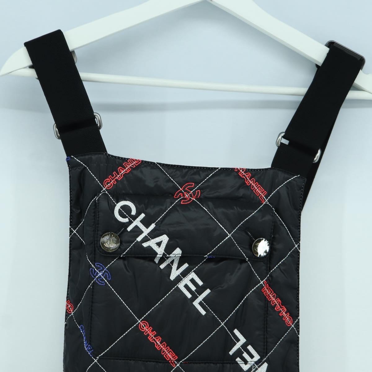 CHANEL Overall Polyester Black CC Auth AMZ550SM