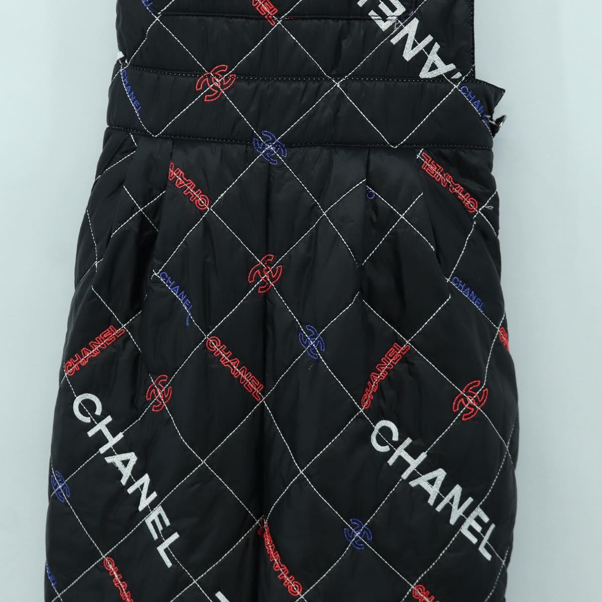 CHANEL Overall Polyester Black CC Auth AMZ550SM