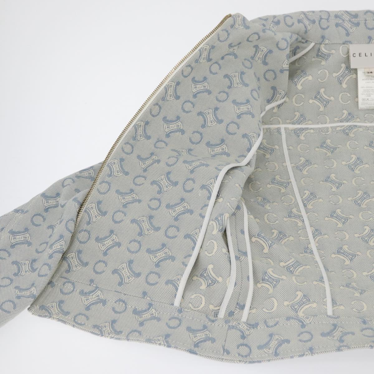 CELINE C Macadam Canvas Jacket Light Blue Auth AMZ552M
