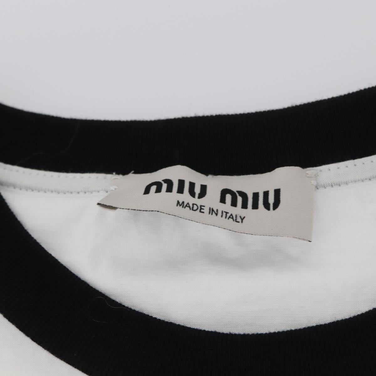 Miu Miu Short Sleeved T Shirt Cotton White Auth AMZ555M