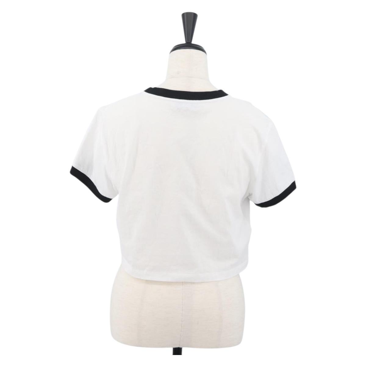 Miu Miu Short Sleeved T Shirt Cotton White Auth AMZ555M