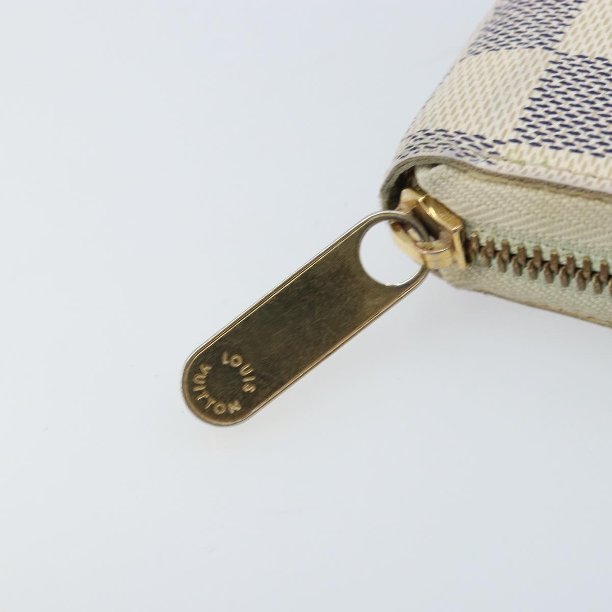 LOUIS VUITTON Damier Azur Zippy Wallet Long Wallet N60019 LV Auth AMZ570