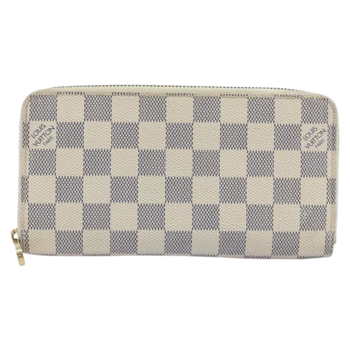 LOUIS VUITTON Damier Azur Zippy Wallet Long Wallet N60019 LV Auth AMZ570