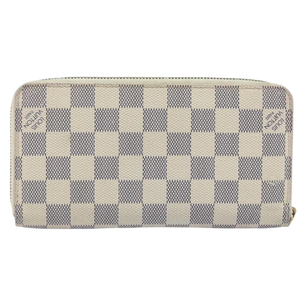 LOUIS VUITTON Damier Azur Zippy Wallet Long Wallet N60019 LV Auth AMZ570