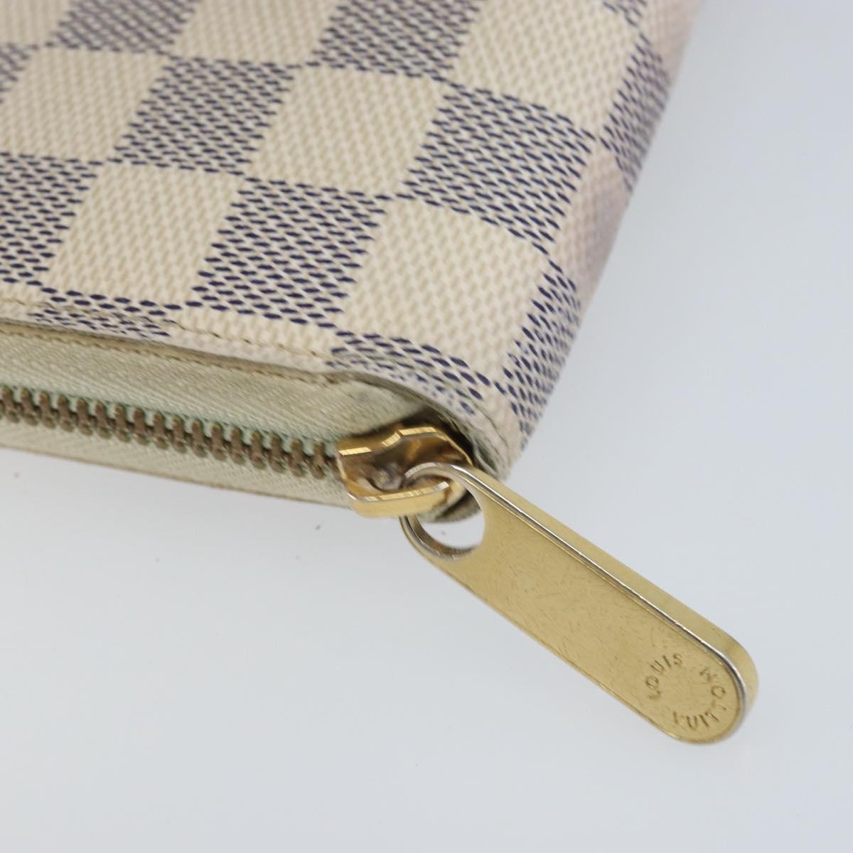LOUIS VUITTON Damier Azur Zippy Wallet Long Wallet N60019 LV Auth AMZ570