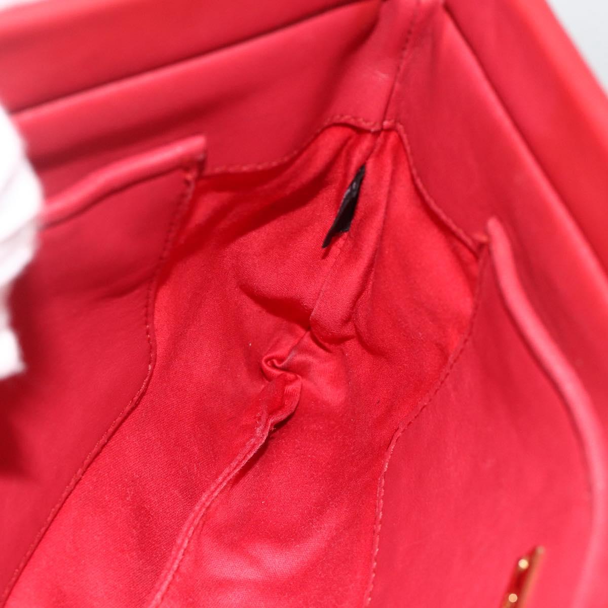 Miu Miu Shoulder Bag Leather Red Gold Auth AMZ577A
