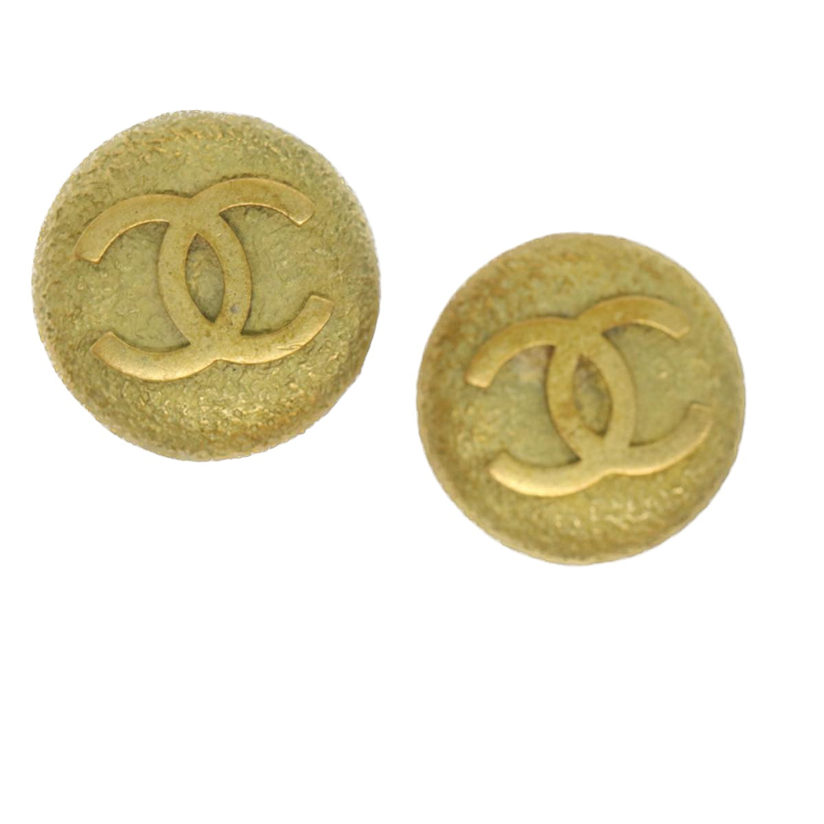 CHANEL Earring Gold Tone CC Auth ar10055B