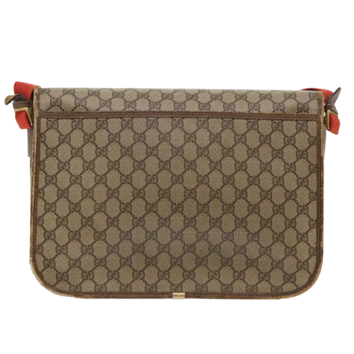 GUCCI GG Canvas Web Sherry Line Shoulder Bag Beige Red Green Auth ar10088