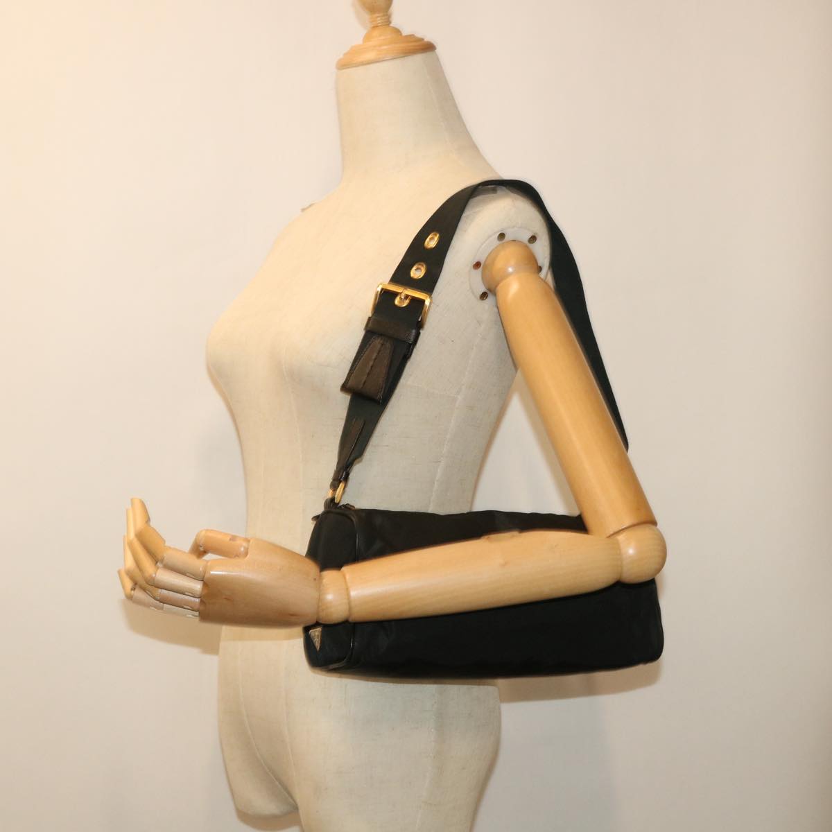 PRADA Shoulder Bag Nylon Black Auth ar10096
