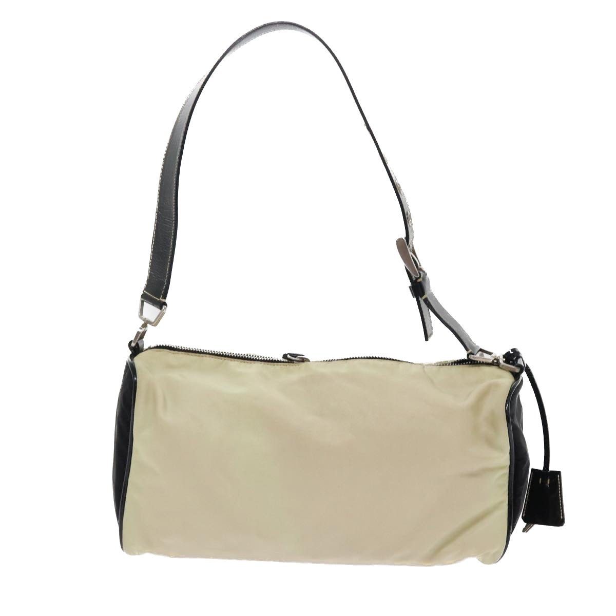 PRADA Shoulder Bag Nylon Beige Auth ar10308