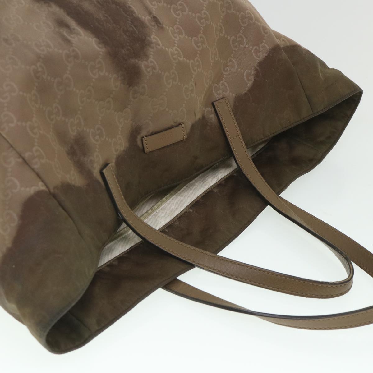 GUCCI GG Canvas Tote Bag Brown 282439 Auth ar10393