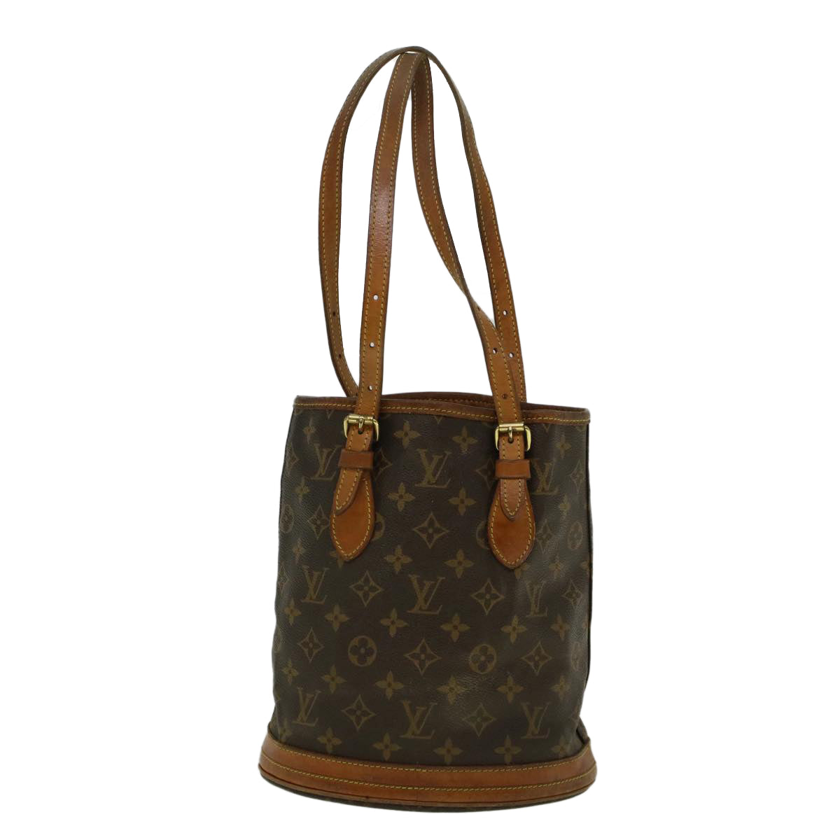 LOUIS VUITTON Monogram Bucket PM Shoulder Bag M42238 LV Auth ar10472